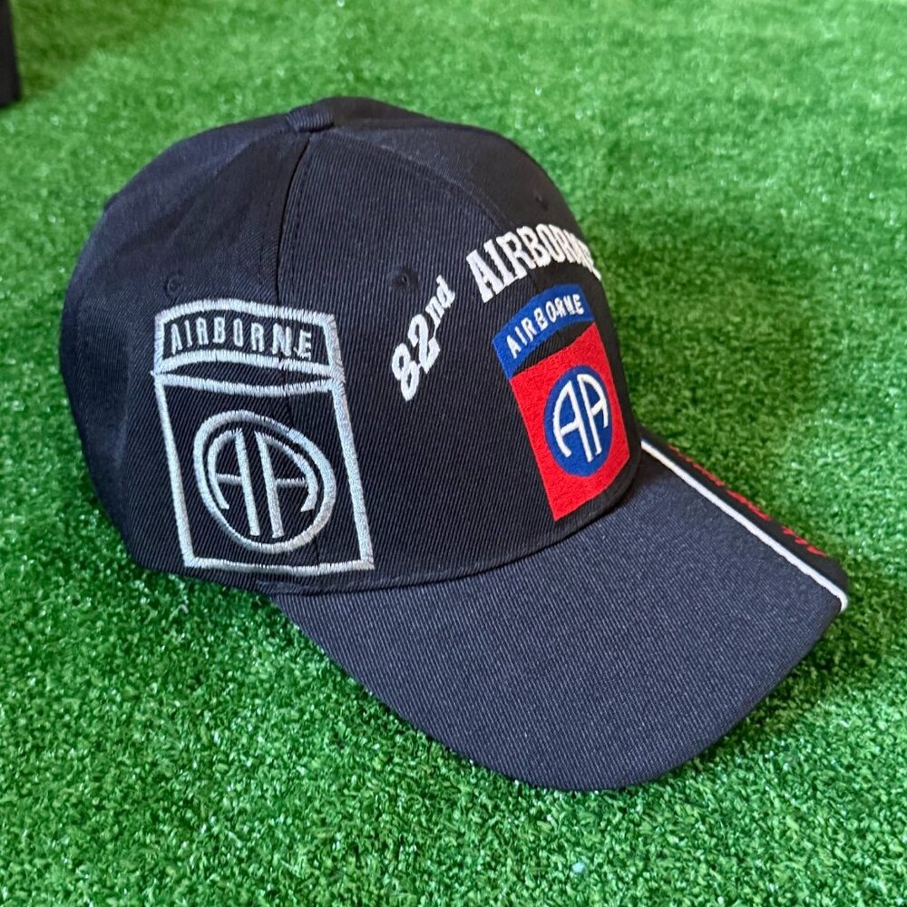 US Army 82nd Airborne Division "All The Way" Black Embroidered Ball Cap Hat